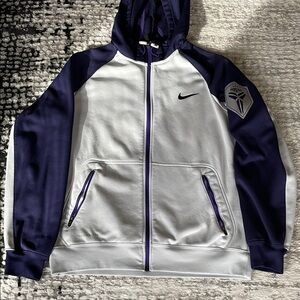 Nike White and Dark Blue Hoodie